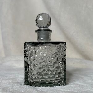 Perfume Bottle with Stopper Black Transparent Glass Bubble Details Quality NWT